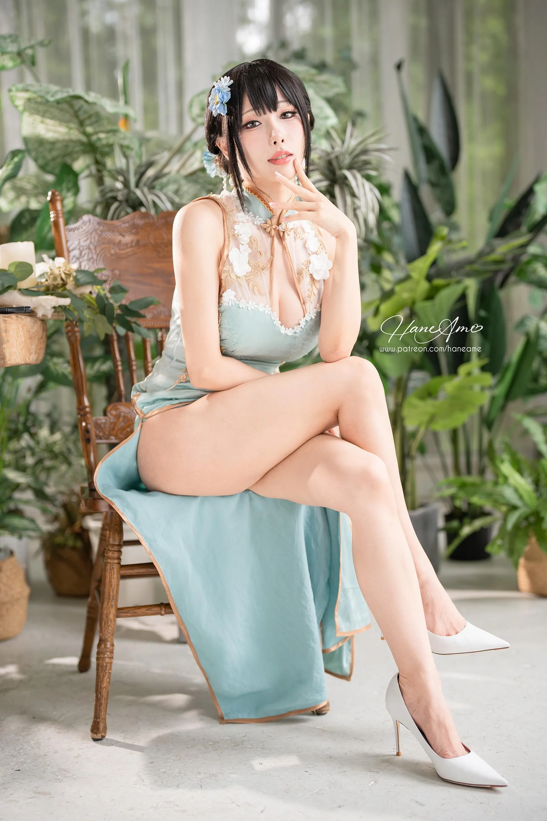 雨波_HaneAme – NO.192.2023年06月新品订阅4套视频-Original Jade Qipao [32P]插图6